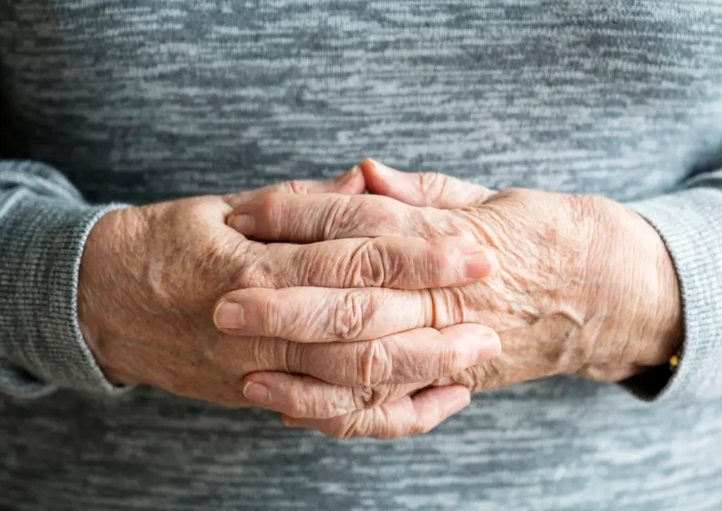 Closeup of elderly hands