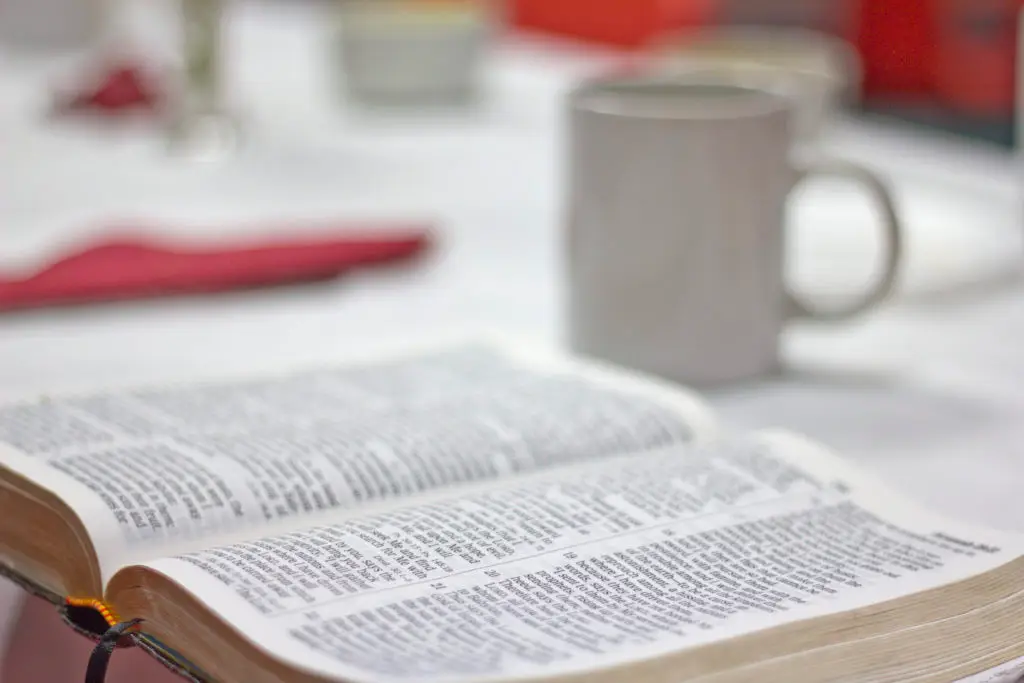 Bible and coffee mug