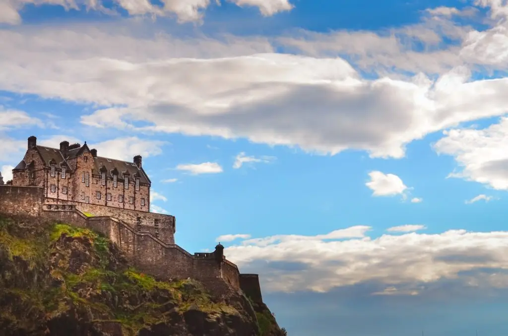 Traditional old houses at Edinburgh castle, Scotland